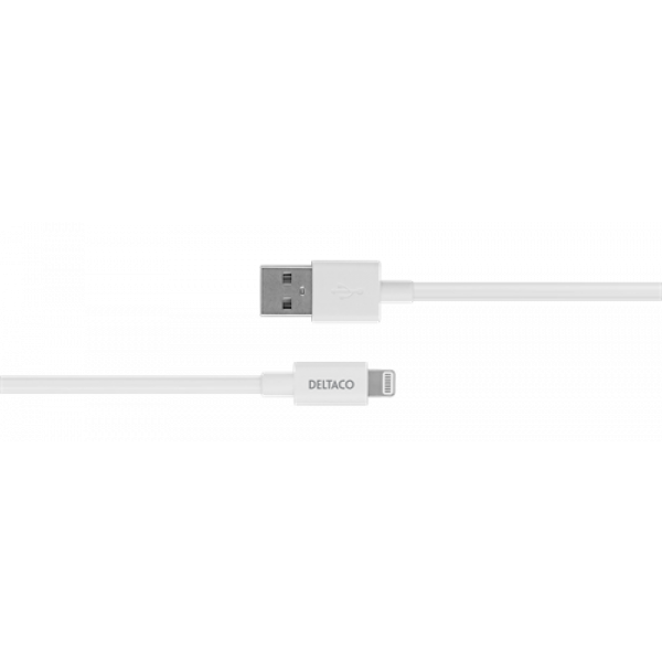 DELTACO USB-A to Lightning, MFi C189, 2m, white IPLH-402