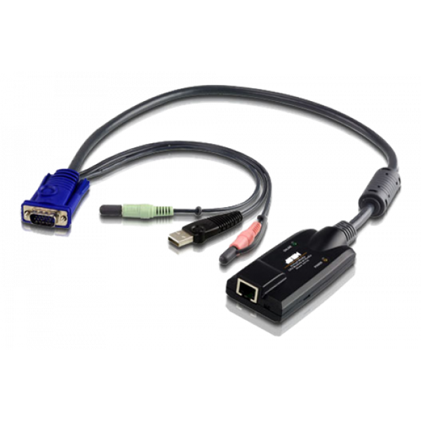 ATEN USB - VGA to Cat5e/6 KVM Adapter Cable (CPU Module),w/Audio & VM KA7176-AX