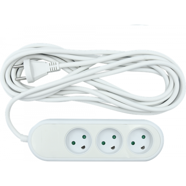 Nordic Quality Power 3-way socket w/dummyhole (D), 5m KF-DB-03(dummy) 5M