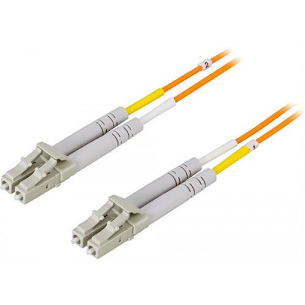 DELTACO Fiberkablage LC - LC, duplex, multimode, 62,5/125, 0,5m
