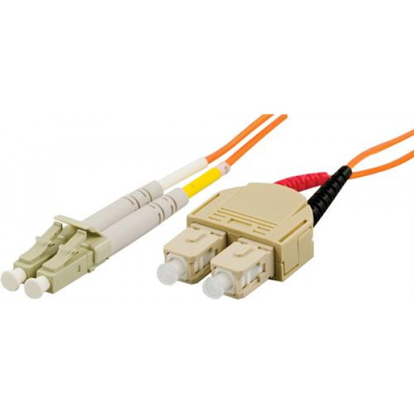 DELTACO Fiberkablage LC - SC, duplex, multimode, 62,5/125, 15m