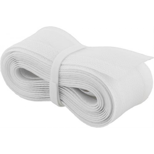 DELTACO kabelsorteringsstrumpa i nylon, kardborrband, 5m, vit