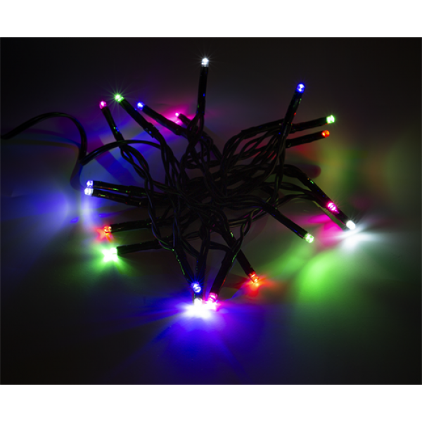 NORDIC HOME Flerfärgad LED ljusslinga med timerfunktion, inomhus/utomhusbruk, 1.5 m