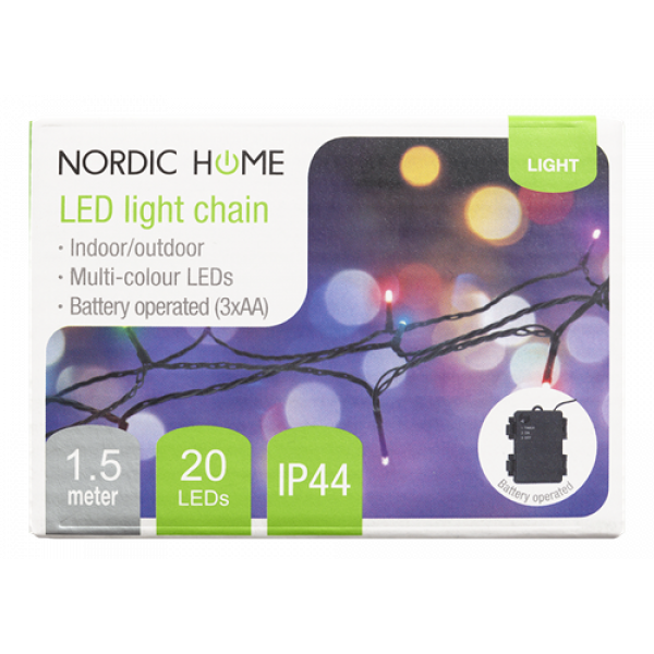 LED ljusslinga 1.5m 20 dioder inomhus/utomhus RGB LGT-102