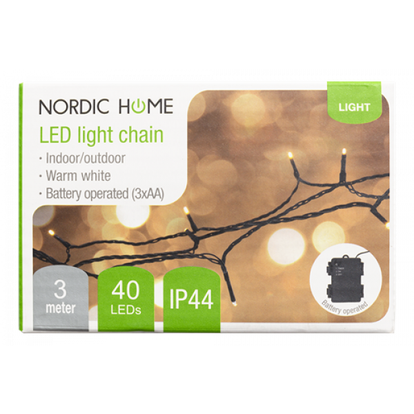 LED ljusslinga 3m 40 dioder inomhus/utomhus LGT-105