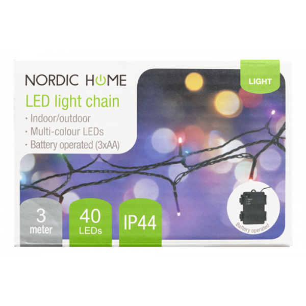 LED ljusslinga 3m 40 dioder inomhus/utomhus RGB LGT-106