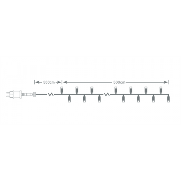 NORDIC HOME LED ljusslinga, inomhus/utomhusbruk, 5 m