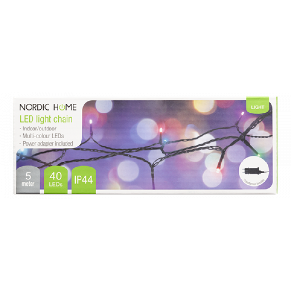 LED ljusslinga 5m 40 dioder inomhus/utomhus RGB LGT-108