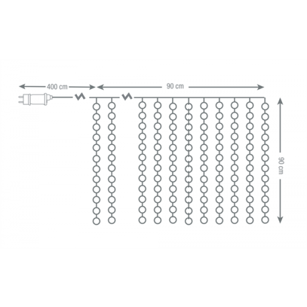 LED gardin 90x90cm 216 dioder inomhus/utomhus LGT-120