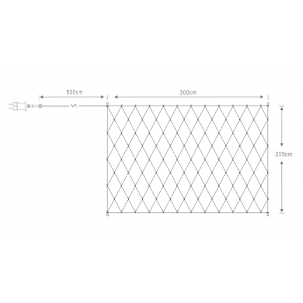 LED ljusnät 300x200cm 108 dioder inomhus/utomhus LGT-127