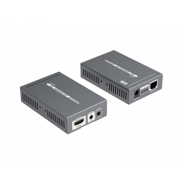 HDMI Förstärkare över Ethernet, 70m, PoE, HDBase T, svart LKV375N