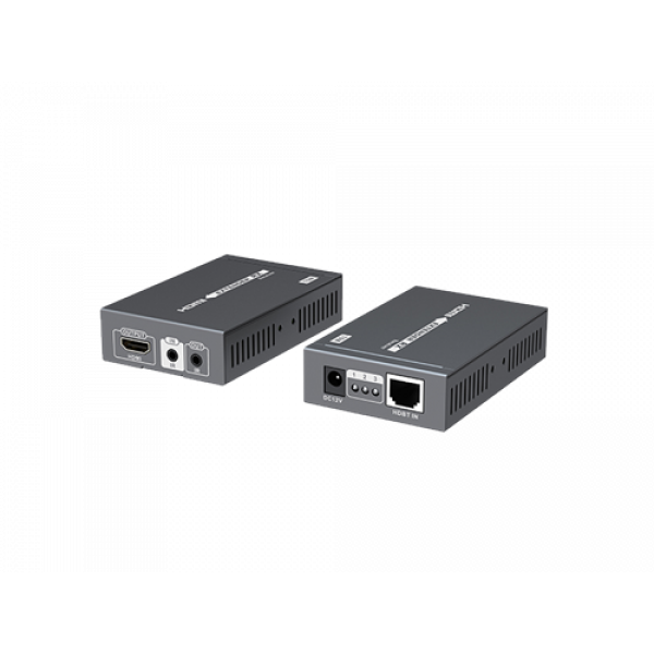 HDMI Förstärkare över Ethernet, 70m, PoE, HDBase T, svart LKV375N