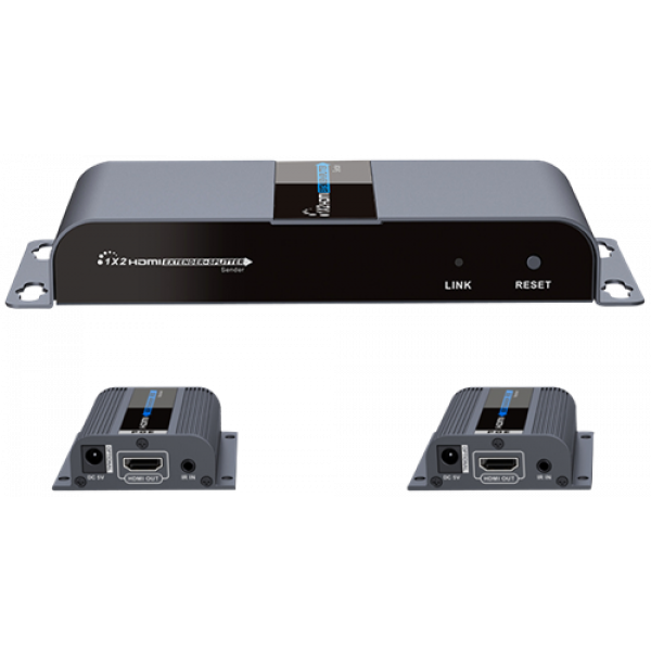 1X2 HDMI Extender Splitter over CAT6/6a/7 40m with IR pass-back LKV712