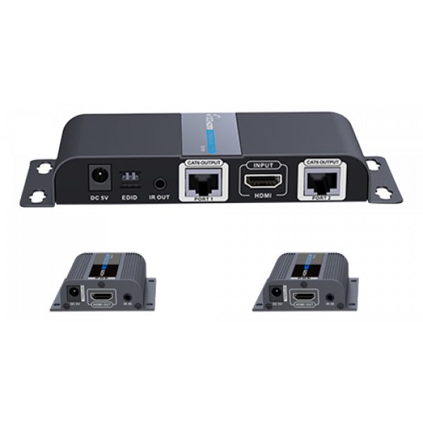 1X2 HDMI Extender Splitter over CAT6/6a/7 40m with IR pass-back LKV712