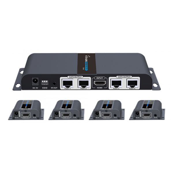 1X4 HDMI Extender Splitter over CAT6/6a/7 40m with IR pass-back LKV714