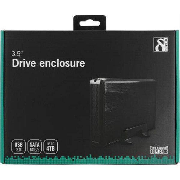 Externt kabinett 3.5" SATA USB 3.0 - Deltaco