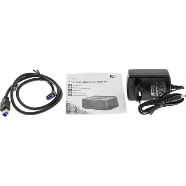 Extern Dockning för 2 x 2.5/3.5 SATA HDD, USB 3.0