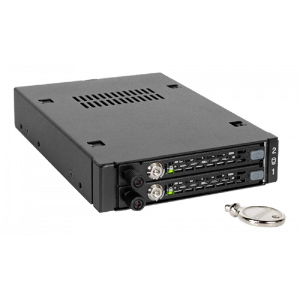 ICY DOCK ToughArmor 2x 2.5" to 1x 3.5" bay mobile rack SAS/SATA metal MB492SKL-B