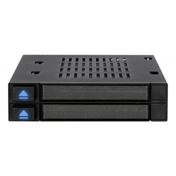 ICY DOCK 2x 2.5" to 1x 3.5" bay mobile rack SATA/SAS metal trayless MB522SP-B