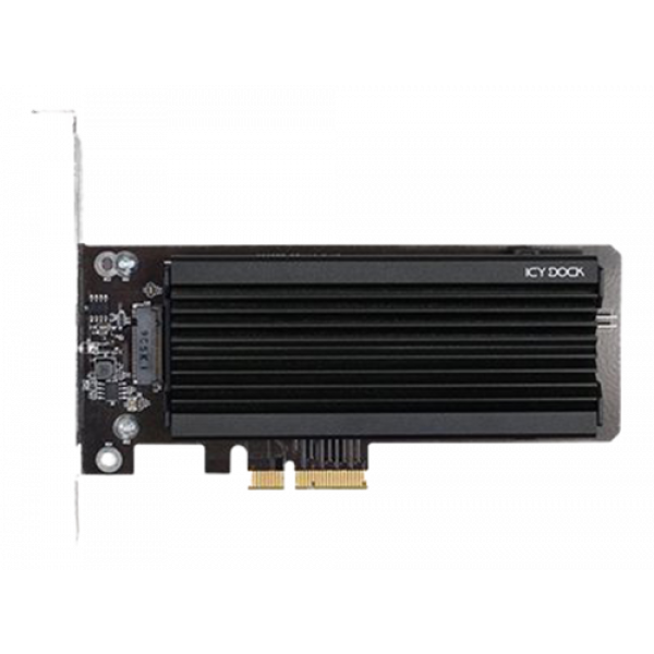 ICY DOCK 1 x M.2 NVMe SSD till PCIe 3.0 x4-adapter med kylfläns MB987M2P-1B