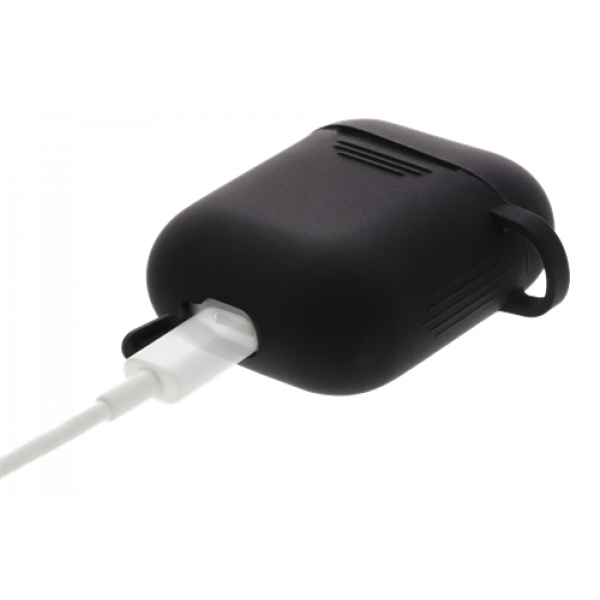 DELTACO AirPods silicone case, black MCASE-AIRPS001
