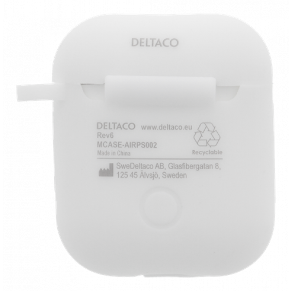 DELTACO AirPods silicone case, white MCASE-AIRPS002