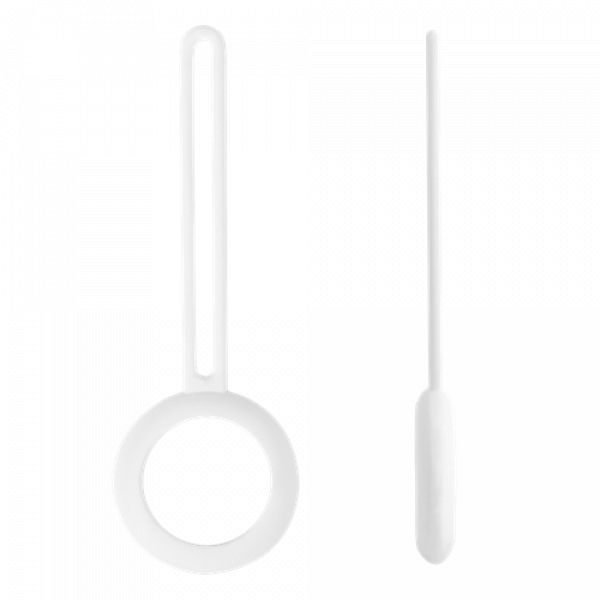 DELTACO Apple AirTag case, silicone, hanger, white MCASE-TAG14
