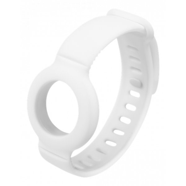 DELTACO Apple AirTag silicone wristband, white MCASE-TAG17