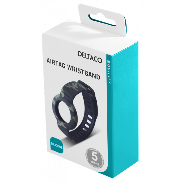 DELTACO Apple AirTag silicone wristband, camouflage MCASE-TAG18