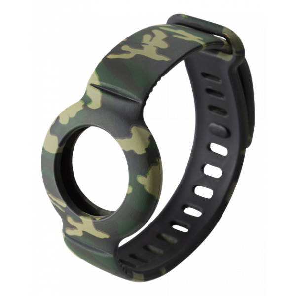 DELTACO Apple AirTag silicone wristband, camouflage MCASE-TAG18