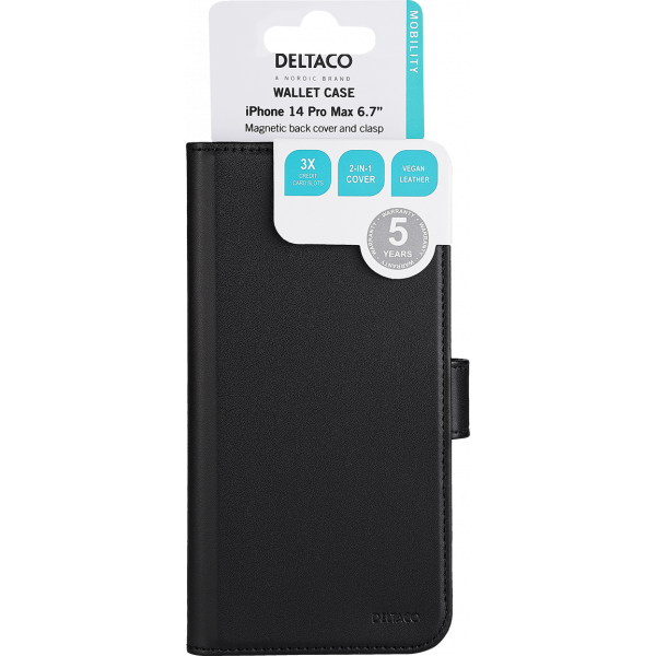 DELTACO iPhone 14 Plus wallet case 2-in-1, magnetic back cover MCASE-WIP1467