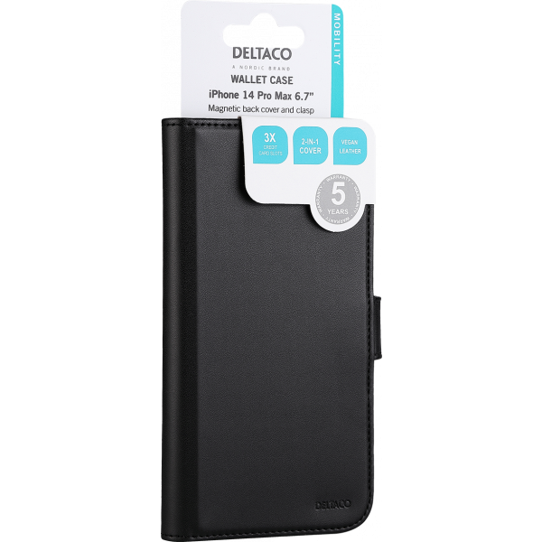 DELTACO iPhone 14 Plus wallet case 2-in-1, magnetic back cover MCASE-WIP1467
