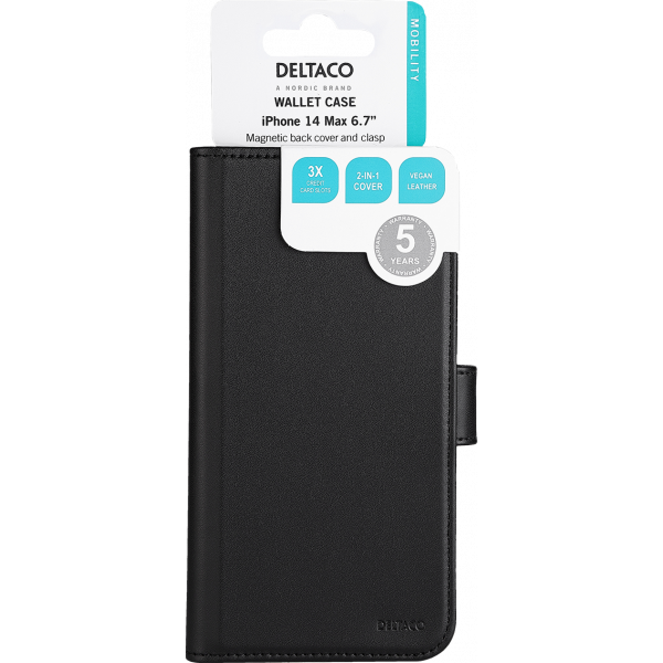 DELTACO iPhone 14 Pro Max wallet case 2-in-1, magnetic back cover MCASE-WIP14P67
