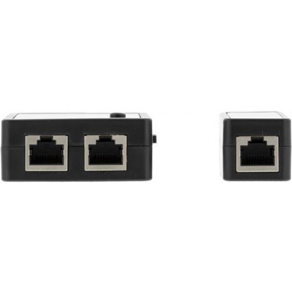 DELTACO kabeltester för RJ45/RJ12 & BNC, 2 delad, svart
