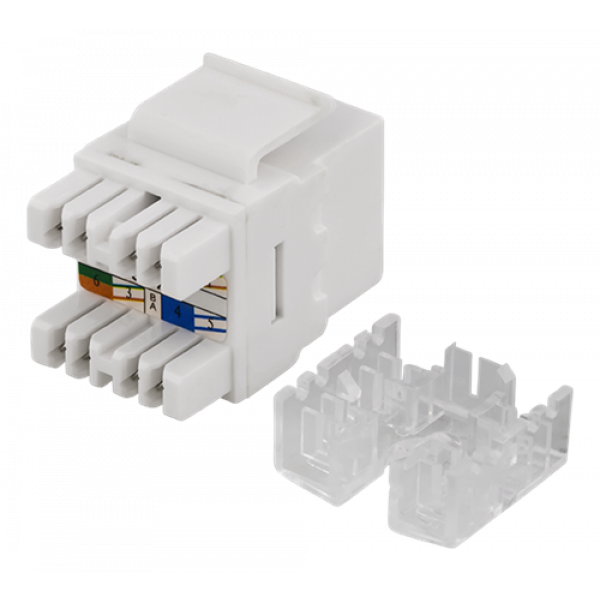 DELTACO UTP Cat6 Keystone kontaktdon, 180 grader, "Tool-free"