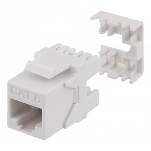 DELTACO Cat6 Keystone-uttag, LSA/110-terminering, plast, 180, vit MD-118