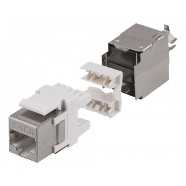 DELTACO Cat6 skärmat Keystone-uttag, LSA/110-terminering, plast, 180, MD-119