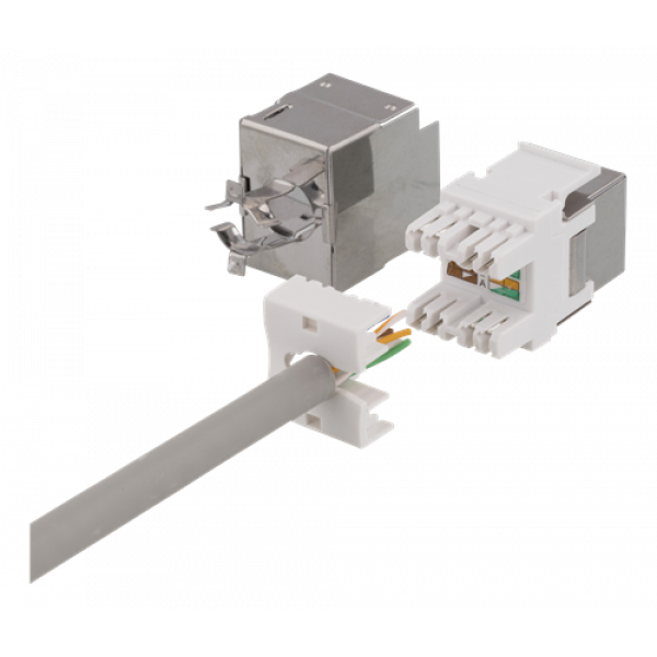 DELTACO Cat6 skärmat Keystone-uttag, LSA/110-terminering, plast, 180, MD-119