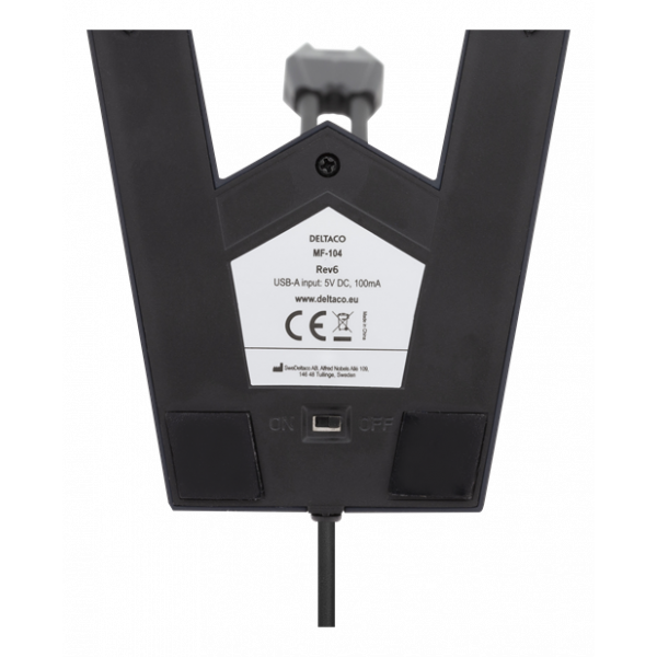 DELTACO USB Skrivbordsmikrofon, frekvensomfång, 100Hz - 1kHz, känsligh MF-104