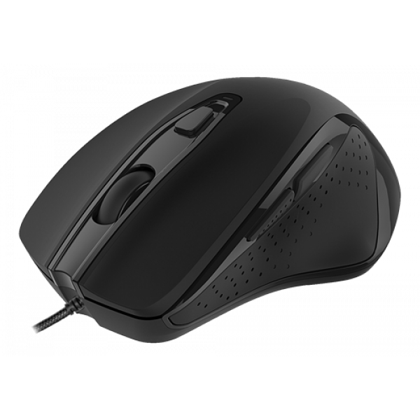 DELTACO Wired office silent mouse, ergonomic shape, black MS-801