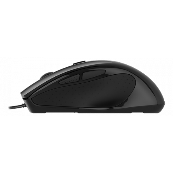 DELTACO Wired office silent mouse, ergonomic shape, black MS-801