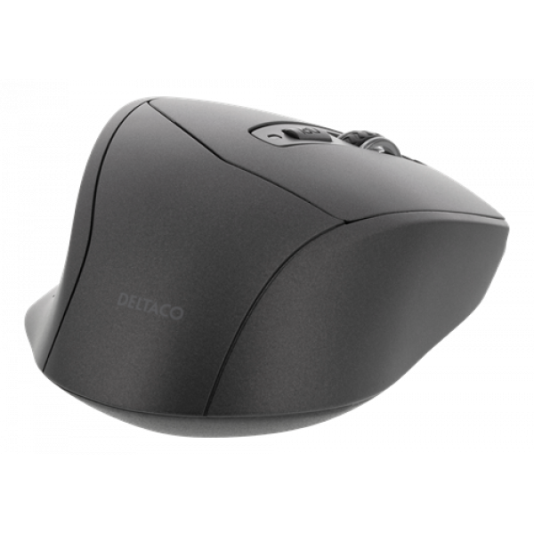 DELTACO tyst trådlös mus, bluetooth, 1x AA, 800-1600 DPI, mörk grå MS-901