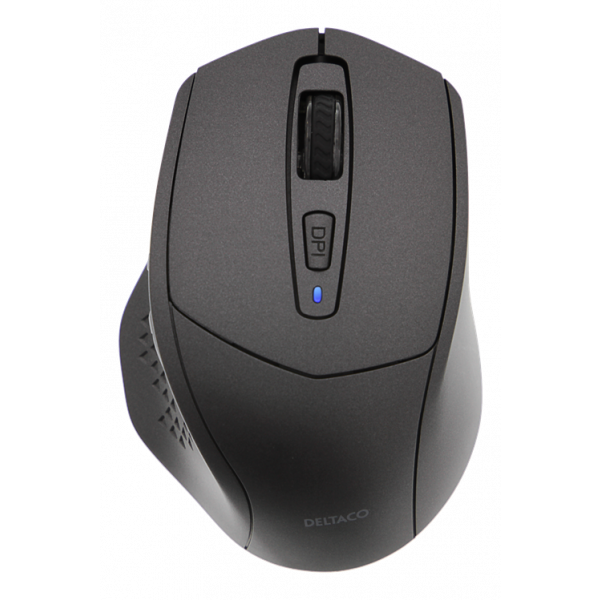 DELTACO tyst trådlös mus, bluetooth, 1x AA, 800-1600 DPI, mörk grå MS-901
