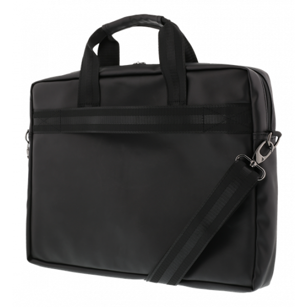 DELTACO notebookväska upp till 15,6", frontfickor, PU-läder, svart NV-794