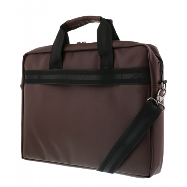 DELTACO notebookväska upp till 15,6", frontfickor, PU-läder, brun NV-795