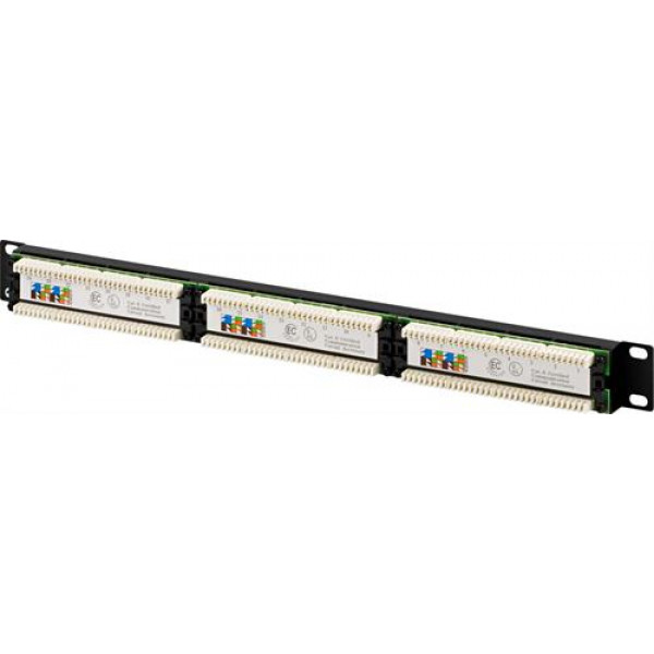 UTP patchpanel, 24xRJ45, Cat6, Krone-plintar, 1U, 19", etiketter