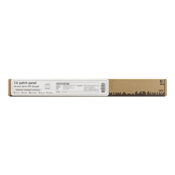 UTP patchpanel, 24xRJ45, Cat6, Krone-plintar, 1U, 19", etiketter PAN-108