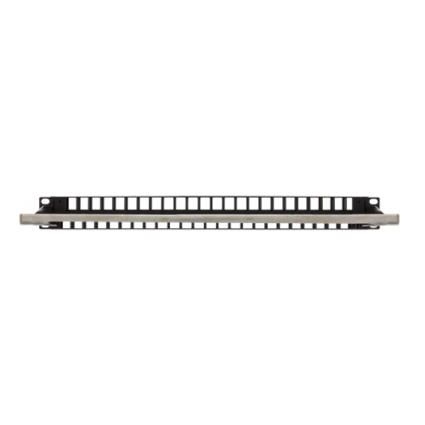 DELTACO 19" Öppen patchpanel, 48 platser, 1U, aluminium, svart PAN-115