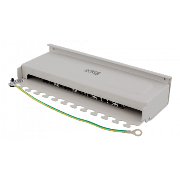 DELTACO Patchpanel, 8xRJ45, Cat6a, väggmonterbar, 10Gbps, grå PAN-210