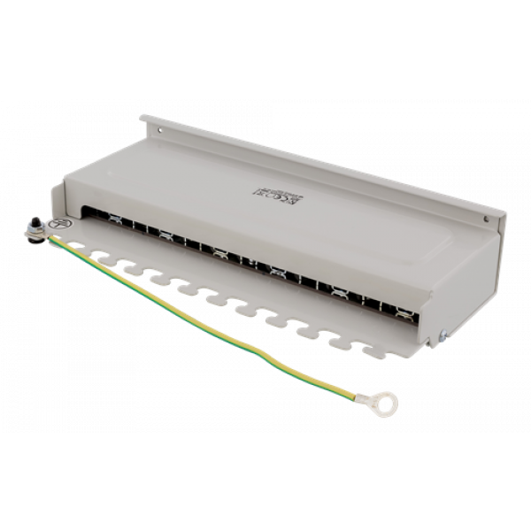 DELTACO Patchpanel, 12xRJ45, Cat6a, väggmonterbar, 10Gbps, grå PAN-212